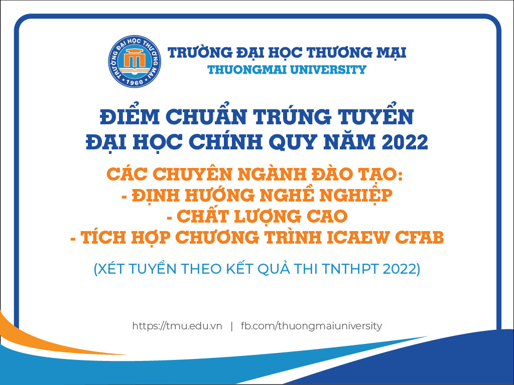 Thông báo điểm chuẩn trúng tuyển Đại học chính quy năm 2022 chương trình đào tạo CLC, ĐHNN, Tích hợp