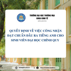 Quyết định về việc công nhận đạt chuẩn đầu ra Tiếng Anh cho sinh viên đại học chính quy